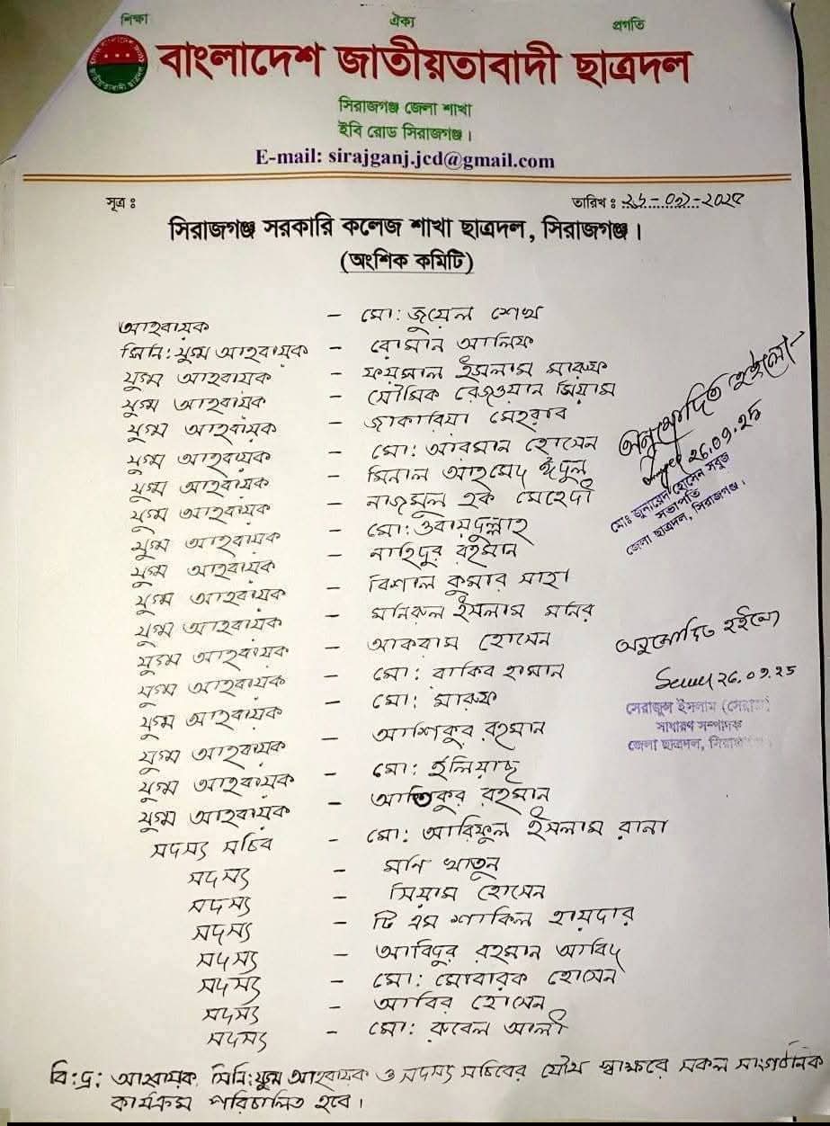 ছাত্রদলের কমিটি