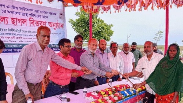 দুঃস্থ পরিবারের মাঝে ছাগল বিতরণ