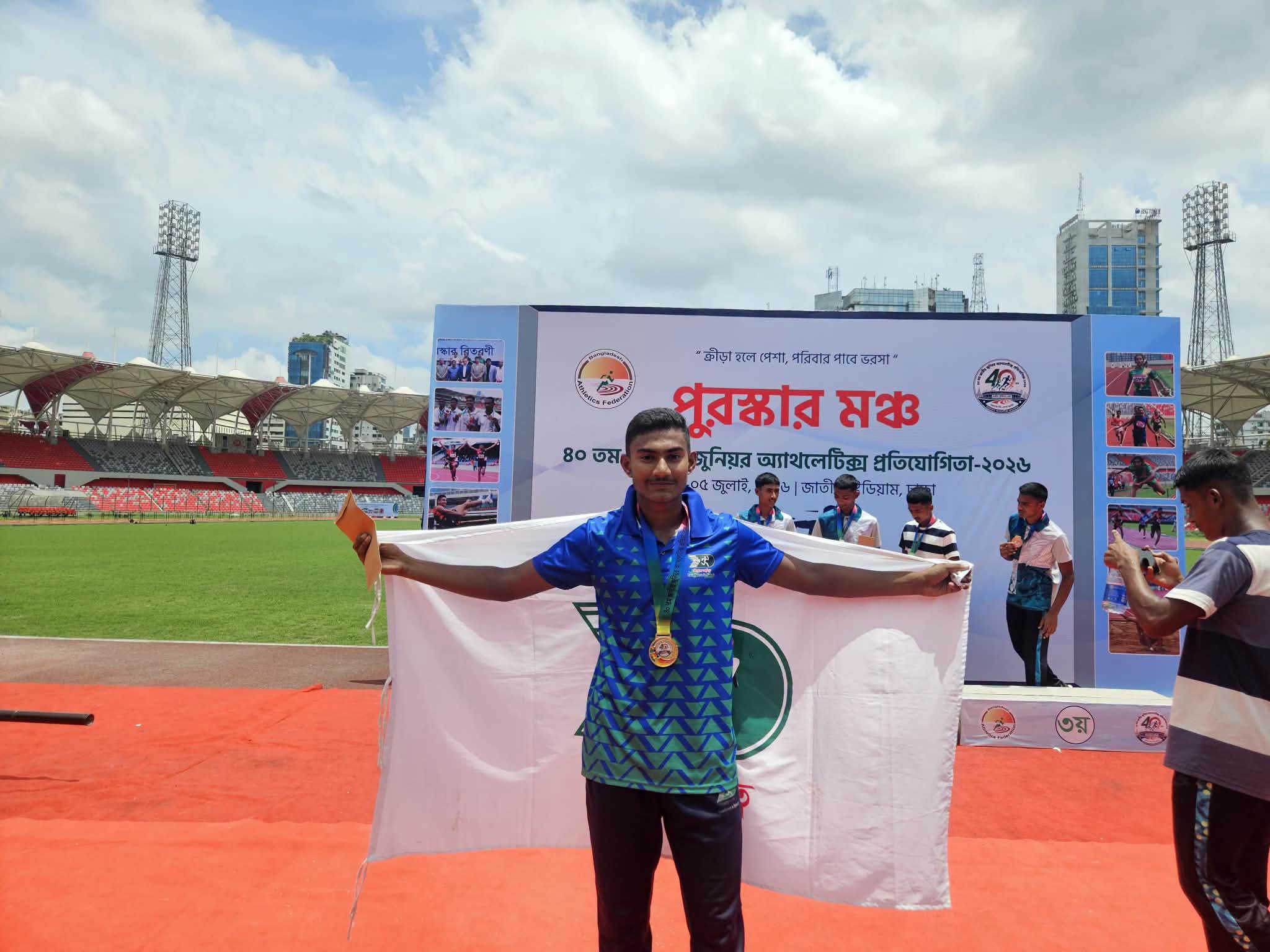 জাতীয় জুনিয়র অ্যাথলেটিক্সে উজ্জ্বল সিরাজগঞ্জের ছাইমুন তাসরিফ, জিতলেন দুই স্বর্ণ ও এক রৌপ্য